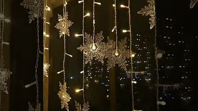 Водонепроницаемая гирлянда со снежинками, цвет в ассортименте