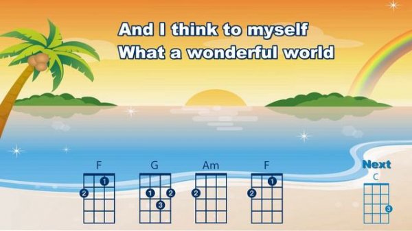Ukulele - Somewhere Over The Rainbow & Wonderful World - Ukulele Play Along