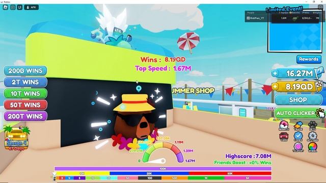 Race Clicker Most OP Pet in the Game EVER 1.23M Godlike Capybara | Roblox смотреть онлайн