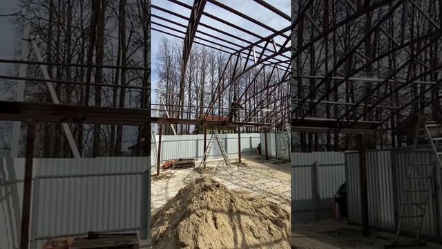 Процесс установки навеса для автомобиля смотреть онлайн