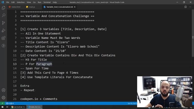 Learn JavaScript In Arabic 2021 - #017 - Variable And Concatenation Challenge смотреть онлайн