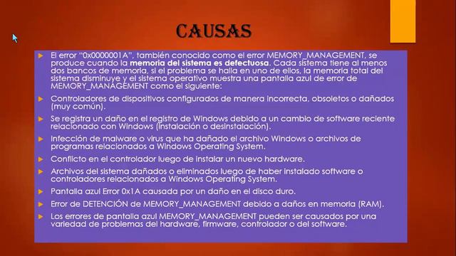 Error MEMORY MANAGEMENT смотреть онлайн