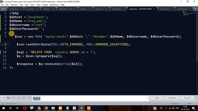 Part -5 (2019) | How delete works with PHP PDO смотреть онлайн