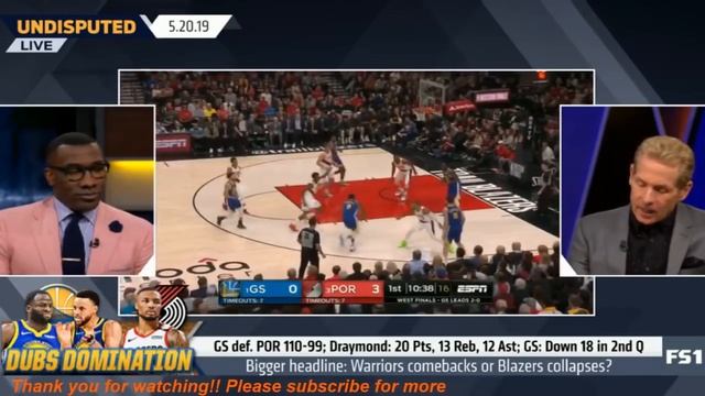Undisputed | Bigger headline: Warriors comebacks or Blazers collapse? - Shannon STRONG REACT смотреть онлайн