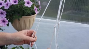 Кашпо. Подвесы для горшков из бельевой верёвки. Мастер класс