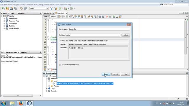 Tutorial Git 3: Manejo de Branch (Ramas) y Tag en Netbeans. смотреть онлайн