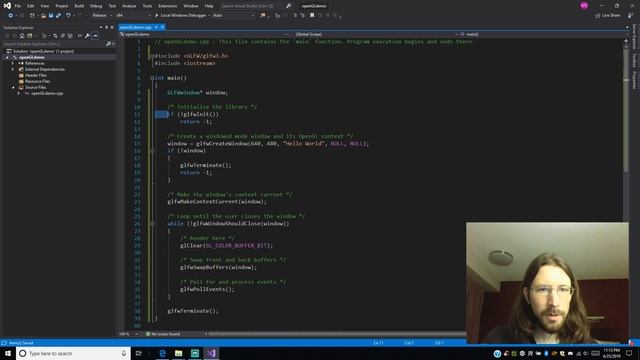 OpenGL on Windows 10 - Part 3 - popping up window, glfw3 linking, troubleshooting compile issues смотреть онлайн