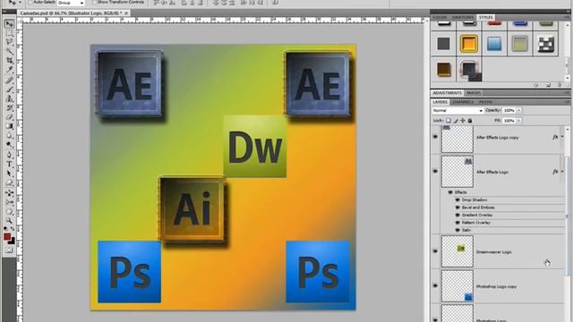 Curso Photoshop CS4 - Aula 08 - Presets para Estilos смотреть онлайн