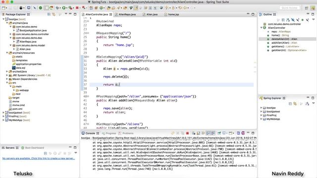 Spring Boot | MVC | REST PUT DELETE Example Part 9 смотреть онлайн