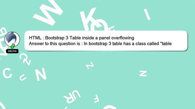 HTML : Bootstrap 3 Table inside a panel overflowing смотреть онлайн