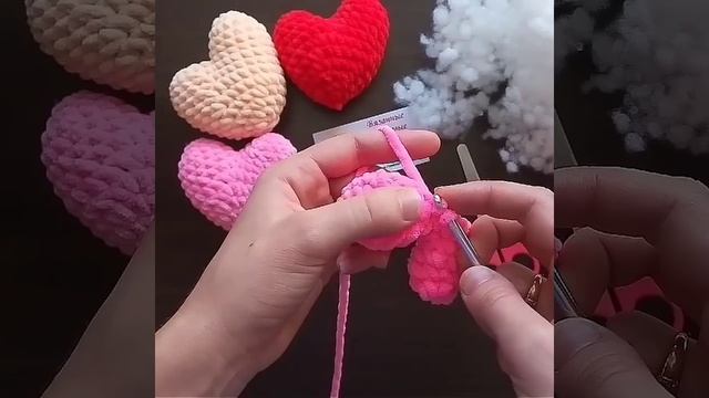 Вязание крючком сердечко из плюшевой пряжи смотреть онлайн