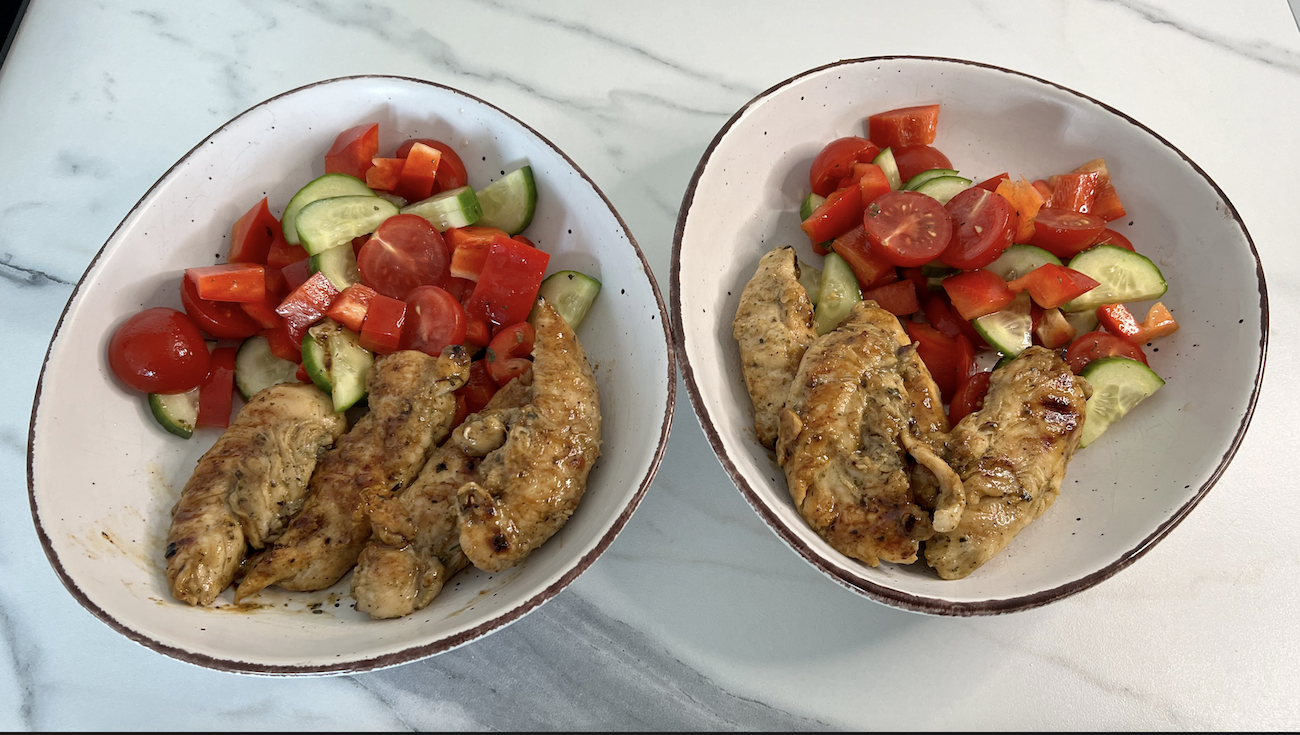 Овощной салат с куриной грудкой. Мой рецепт смотреть онлайн