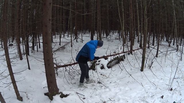 Шалаш в зимнем лесу?♂️?❄ Третья серия смотреть онлайн