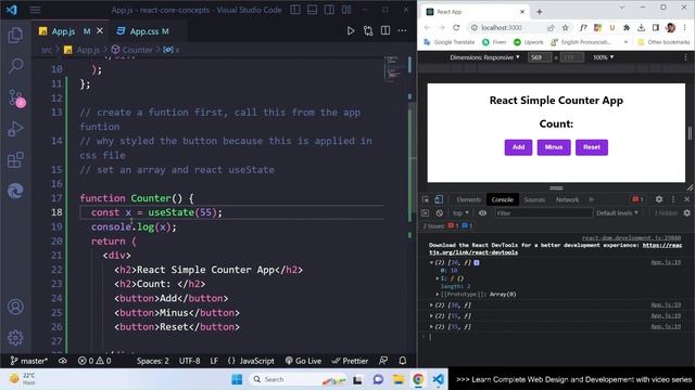 React Project: Counter App in React Js, using React useState смотреть онлайн