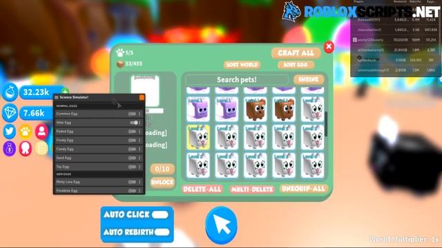 [NEW BEST] Roblox Science Simulator Hack Script GUI: Auto Click, Auto Rank, Auto Rebirth & More! смотреть онлайн
