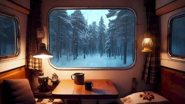 Campervan camping with snow and storm - Sleeping with stormy weather - Relaxing sleep - Caravan lif смотреть онлайн