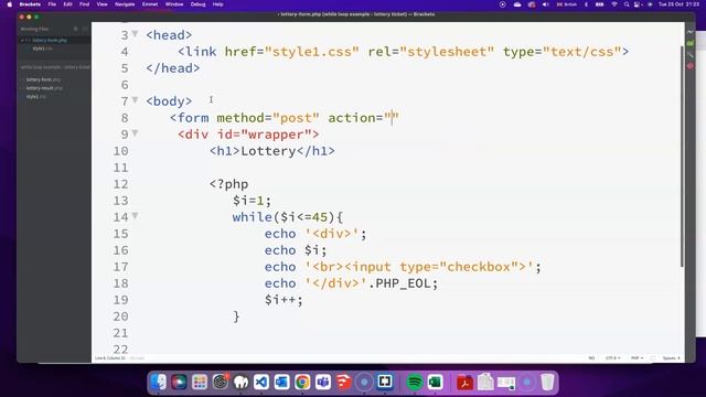While Loops Php Example - Lottery Slip смотреть онлайн
