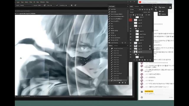 9S(Nier Automata) Painting time-lapse photoshop смотреть онлайн
