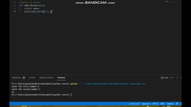 print vs return : python tutorial 59 смотреть онлайн