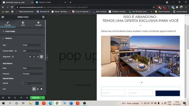 Como criar uma pop up no elementor formulário no word press .Dicas para corretores inteligente 202 смотреть онлайн