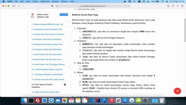 #02.k - Macam-Macam Tipe Data | BELAJAR RDBMS ORACLE 18C смотреть онлайн