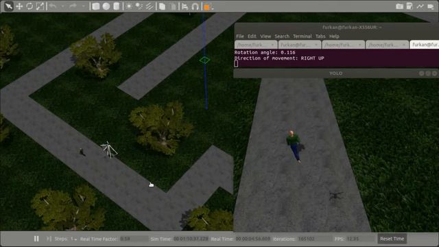 GAZEBO + ROS + YOLO: Human Tracking With Drone смотреть онлайн