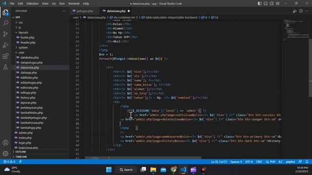 16. Aplikasi SPP PHP MYSQLI OOP - Dashboard Petugas смотреть онлайн