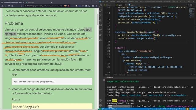 React Curso: 79 INTRO Proyecto 21 - Controles select Dependientes - Datos Desde un Servidor смотреть онлайн