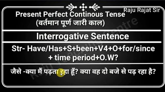 All Structure of Present perfect Continuous tense with tricky examples || Raju Rajat Sir. смотреть онлайн