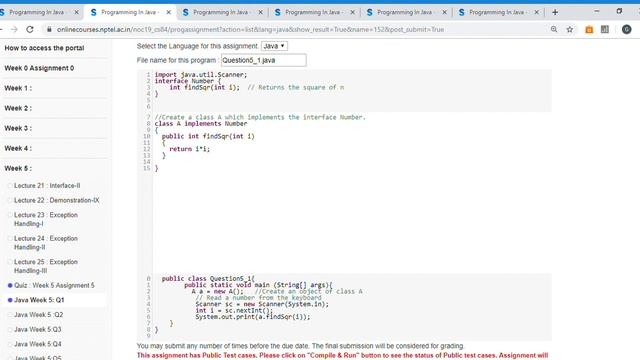 Programming In Java Unit 7 week 5 Q1 смотреть онлайн