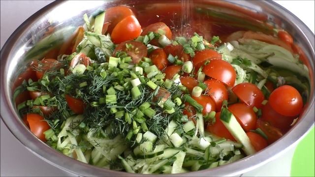 Салат постный с пекинской капустой и овощами. ВКУСНОЕ МЕНЮ смотреть онлайн