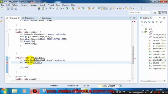 How to draw Grid lines with libgdx shape renderer tutorial смотреть онлайн
