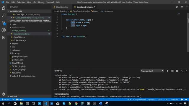 Bài 26 - Class Constructor in NodeJS смотреть онлайн