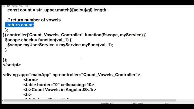 Count Vowels in AngularJS смотреть онлайн