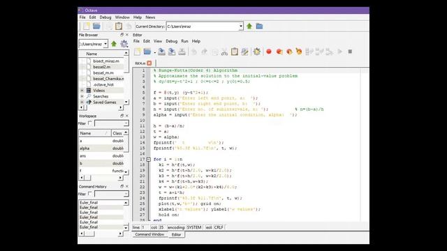 (5.2) Runge-Kutta method (Order 4): MatLab code + download link. смотреть онлайн