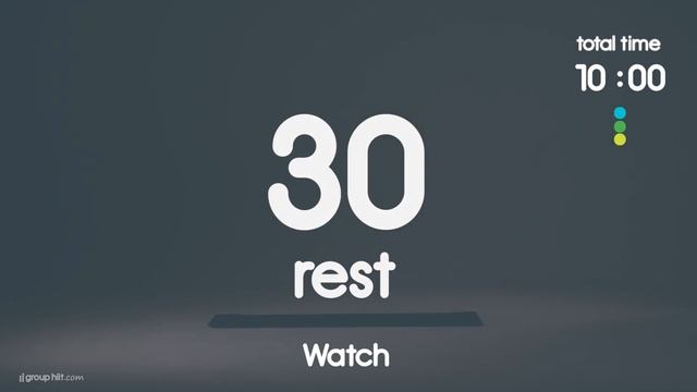 HIIT Timer - 30/30 Second Intervals, 20 min, 5 Movements, 4 Rounds - No Music смотреть онлайн