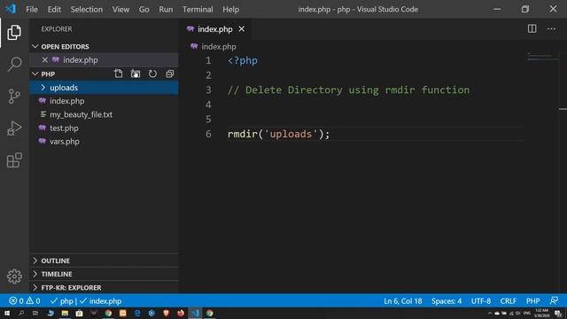 13 Delete Directory using rmdir function | PHP смотреть онлайн