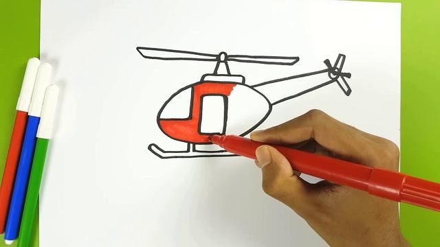 How to Draw a Helicopter Easy Step by Step for kids | Kids Color Learning with Helicopter Drawing смотреть онлайн