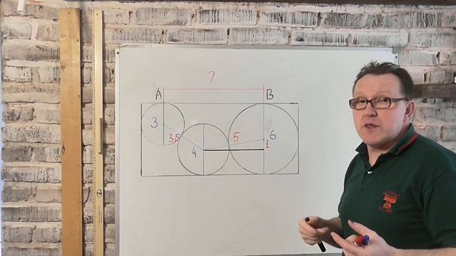 Три окружности в прямоугольнике. смотреть онлайн