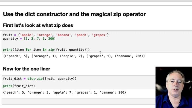 Make a Python dictionary from 2 lists of keys and values смотреть онлайн