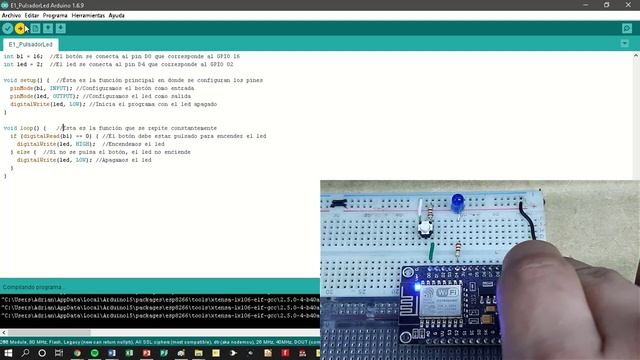 P2_E1 - DOA || Encender un led con un pulsador con NodesmCU - ESP8266 смотреть онлайн