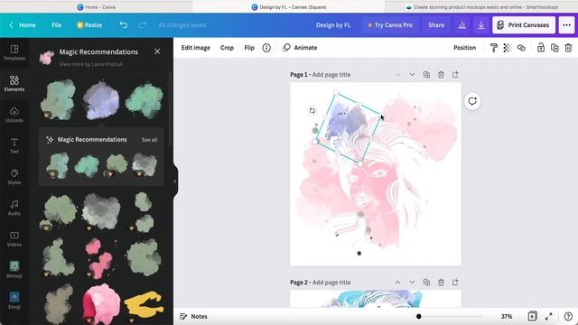 How to create Splash Art Painting with Canva | Canva tutorials 50 смотреть онлайн