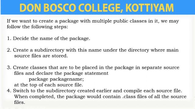 PROGRAMMING IN JAVA - LECTURE -50- ADDING A CLASS TO A PACKAGE.- BCA- S3. смотреть онлайн