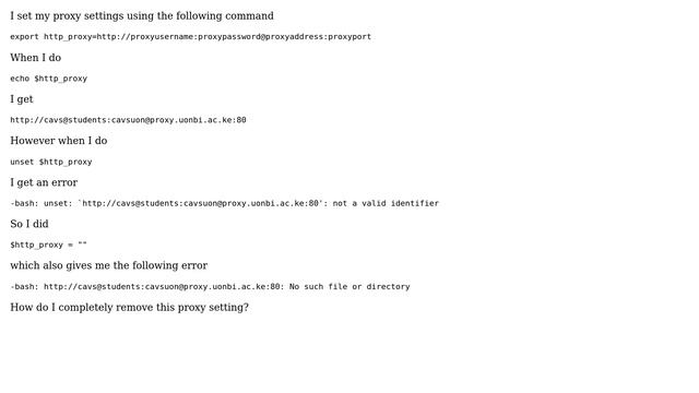 Ubuntu: How do I temporarily remove proxy settings? смотреть онлайн