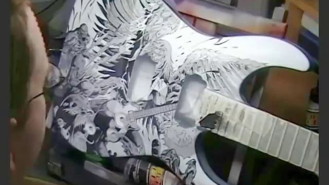 Part 2 Rob Chapman Eternal Descent custom guitar airbrushing смотреть онлайн