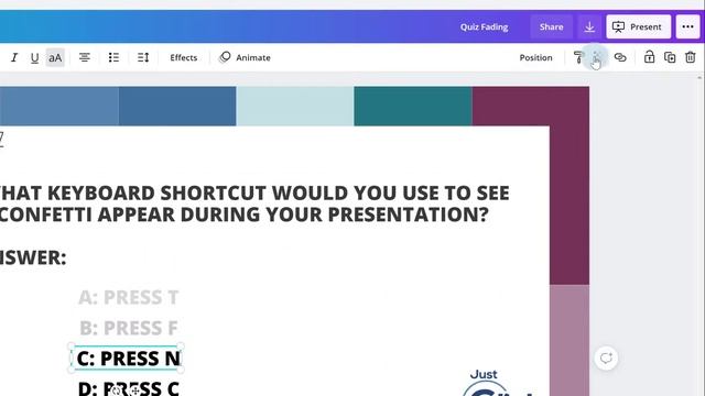 How to dim incorrect answers in a Presentation in Canva смотреть онлайн