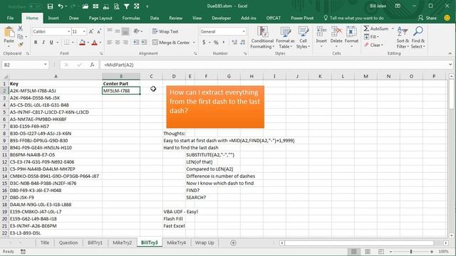 Mr Excel & excelisfun Trick 185: Get Text Between First & Last Dash: 4 Methods смотреть онлайн