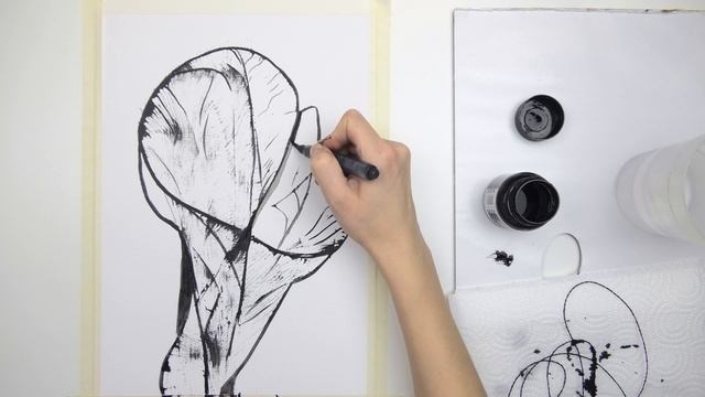 Рисуем ниткой и тушью | Необычные техники рисования смотреть онлайн