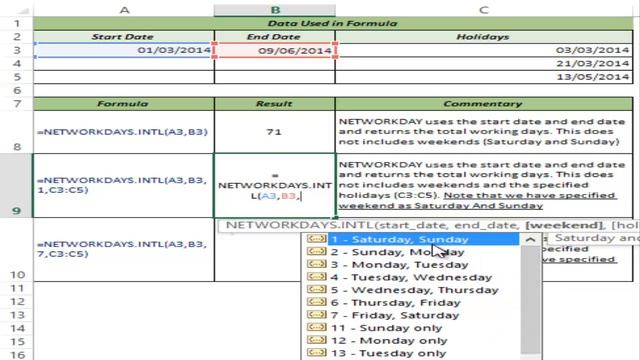 NETWORKDAYS.INTL Formula in Excel смотреть онлайн