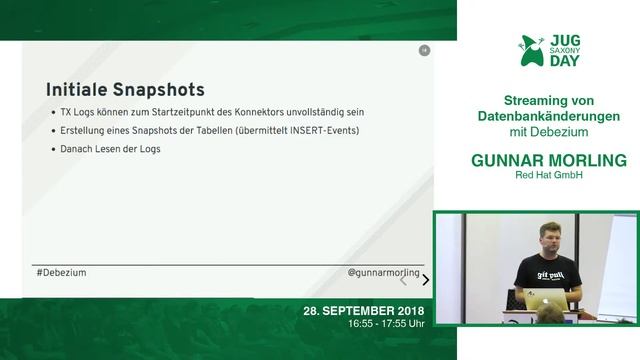 JUG Saxony Day 2018: "Streaming von Datenbankänderungen mit Debezium" - Gunnar Morling (Red Hat) смотреть онлайн